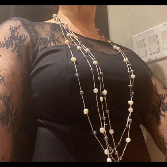 Cultured freshwater pearl beaded necklace 40 inch - Picture 5 of 13